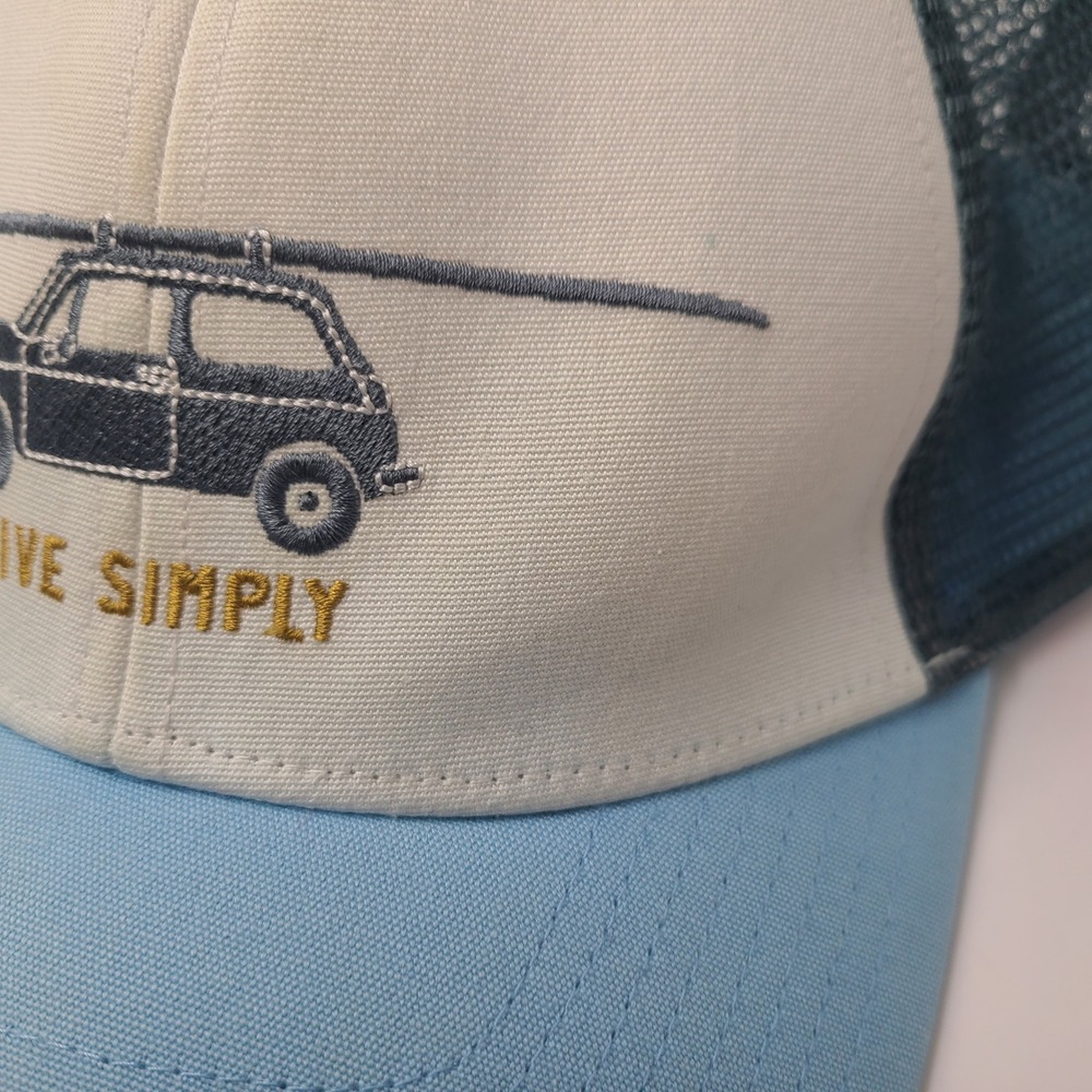 Patagonia Hat Snapback Trucker Mesh Blue White Live Simply Surf Car Logo Men - Picture 7 of 14